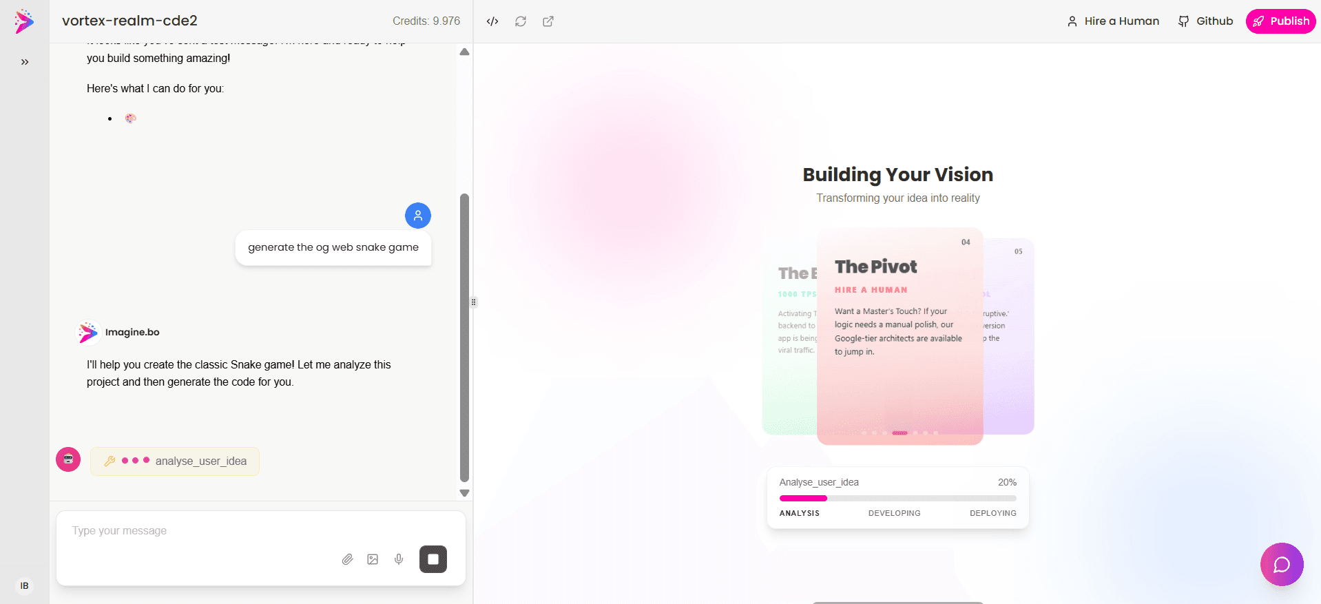 Imagine.bo Dashboard Overview